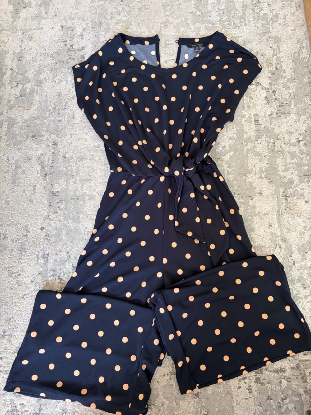 Banana Republic Navy & Peach Polka Dot Jumpsuit